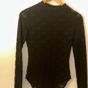 Block turtle neck bodysuit